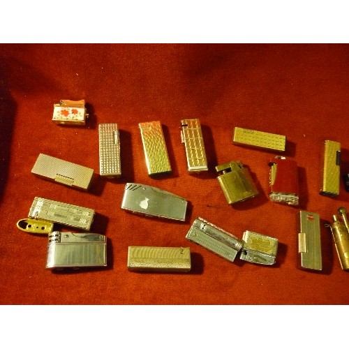 50 - COLLECTION OF CIGARETTE LIGHTERS - GILT METAL, RETRO ETC