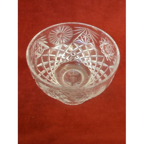 77 - VERY HEAVY CRYSTAL FRUIT BOWL (OR PUNCH!) 24CM DIA X 20CM H