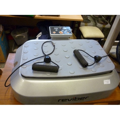 136 - REVIBER PLUS VIBRATION EXERCISE PLATE, WITH HAND STIRRUPS.