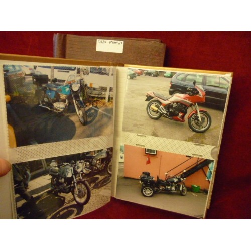 96 - QUANTITY OF MOTORCYCLE PHOTOGRAPHS CONTAINED IN LARGE ALBUM, TOGETHER WITH AN ALBUM OF OLD PHOTOGRAP... 
