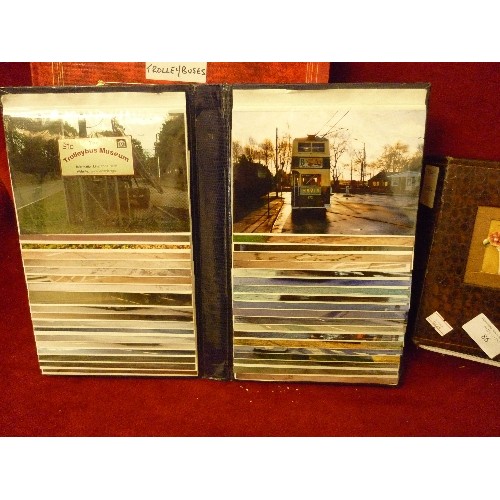 86 - QUANTITY OF VINTAGE TROLLYBUS IMAGES CONTAINED IN 3 PHOTOGRAPH ALBUMS.
