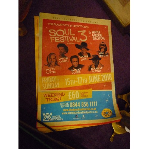 127 - QUANTITY OF VIVA BLACKPOOL/WINTER GARDENS, THEATRE POSTERS X APPROX 20. INCLUDES SOUL FESTIVAL 2018,... 