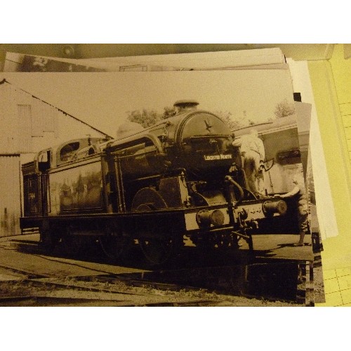 148 - QUANTITY OF MAINLY BLACK & WHITE TRAIN/LOCOMOTIVE PHOTOGRAPHS, DISPLAYED IN 4 ALBUMS. TOGETHER WITH ... 