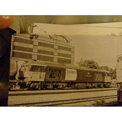 148 - QUANTITY OF MAINLY BLACK & WHITE TRAIN/LOCOMOTIVE PHOTOGRAPHS, DISPLAYED IN 4 ALBUMS. TOGETHER WITH ... 