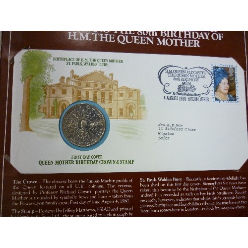 179 - FIRST DAY COVER COIN COLLECTION. QUEEN MOTHER INTEREST.