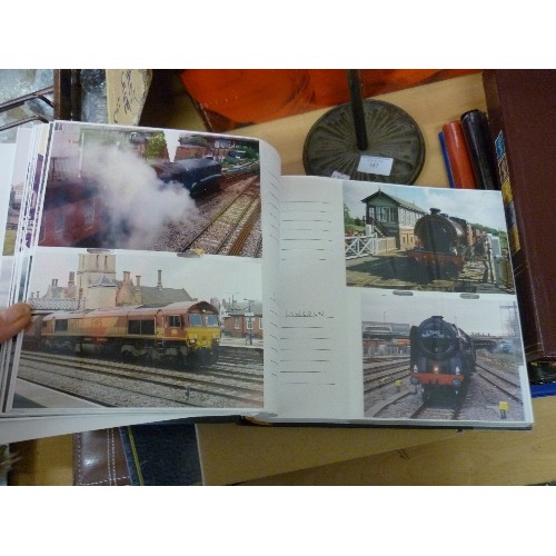 186 - QUANTITY OF RAILWAY/TRAIN/LOCOMOTIVE PHOTOGRAPHS. DISPLAYED WITHIN 4 ALBUMS.