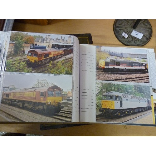 186 - QUANTITY OF RAILWAY/TRAIN/LOCOMOTIVE PHOTOGRAPHS. DISPLAYED WITHIN 4 ALBUMS.