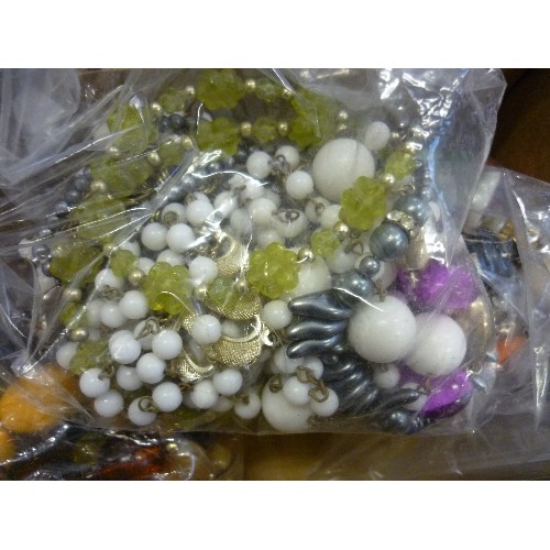 205 - COSTUME JEWELLERY, BEADS ETC.