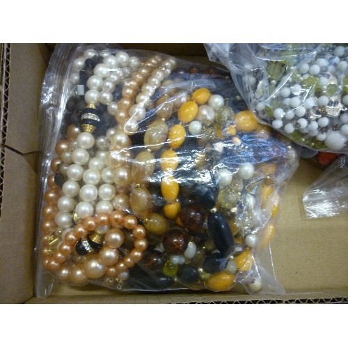 205 - COSTUME JEWELLERY, BEADS ETC.