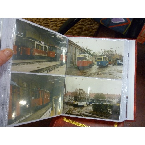 208 - TRAM AND BUS INTEREST. 3 ALBUMS FULL OF 'SPOTTER' PHOTOGRAPHS