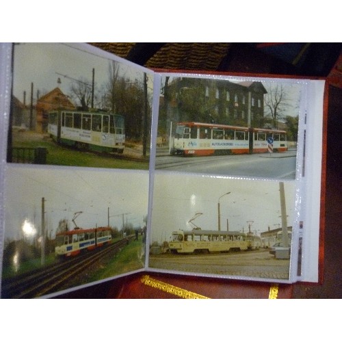 208 - TRAM AND BUS INTEREST. 3 ALBUMS FULL OF 'SPOTTER' PHOTOGRAPHS