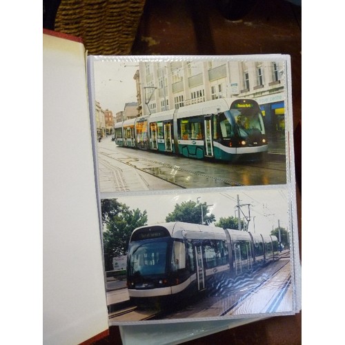 208 - TRAM AND BUS INTEREST. 3 ALBUMS FULL OF 'SPOTTER' PHOTOGRAPHS