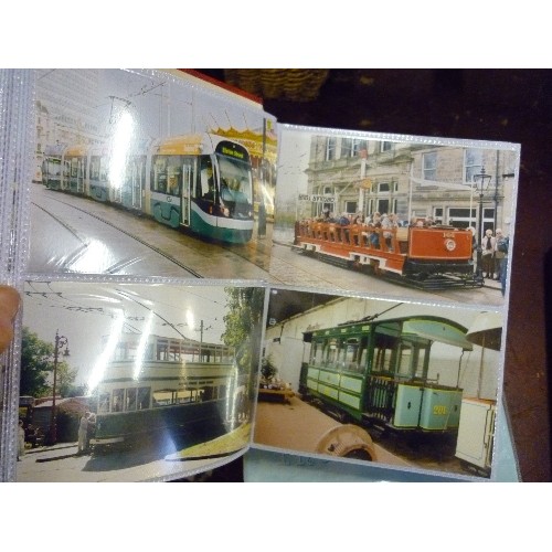 208 - TRAM AND BUS INTEREST. 3 ALBUMS FULL OF 'SPOTTER' PHOTOGRAPHS