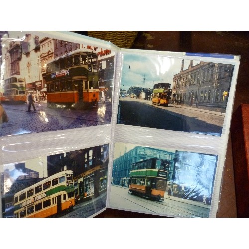 208 - TRAM AND BUS INTEREST. 3 ALBUMS FULL OF 'SPOTTER' PHOTOGRAPHS