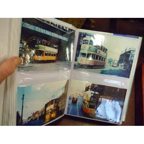 208 - TRAM AND BUS INTEREST. 3 ALBUMS FULL OF 'SPOTTER' PHOTOGRAPHS