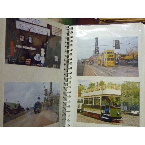 212 - TRAM INTEREST. 4 ALBUMS OF 'TRAM-SPOTTER' PHOTOGRAPHS, INC BLACKPOOL ADVERTISING TRAMS.