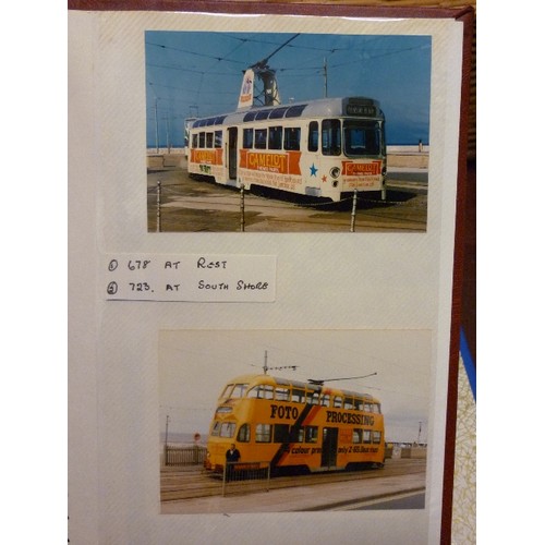 212 - TRAM INTEREST. 4 ALBUMS OF 'TRAM-SPOTTER' PHOTOGRAPHS, INC BLACKPOOL ADVERTISING TRAMS.