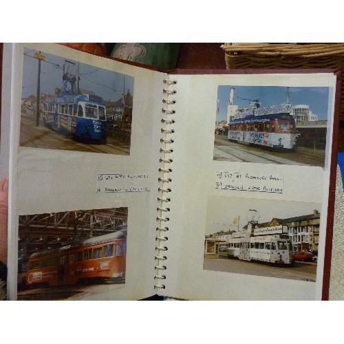 212 - TRAM INTEREST. 4 ALBUMS OF 'TRAM-SPOTTER' PHOTOGRAPHS, INC BLACKPOOL ADVERTISING TRAMS.