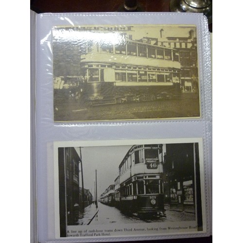 217 - TRAM INTEREST. 3 ALBUMS OF VINTAGE BLACK & WHITE 'TRAM-SPOTTER' PHOTOGRAPHS.