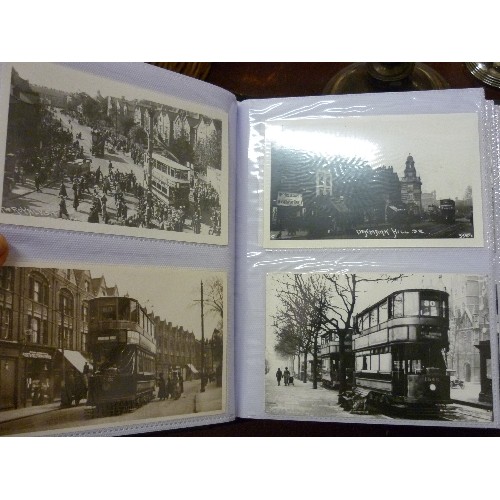 217 - TRAM INTEREST. 3 ALBUMS OF VINTAGE BLACK & WHITE 'TRAM-SPOTTER' PHOTOGRAPHS.