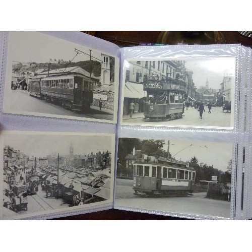 217 - TRAM INTEREST. 3 ALBUMS OF VINTAGE BLACK & WHITE 'TRAM-SPOTTER' PHOTOGRAPHS.