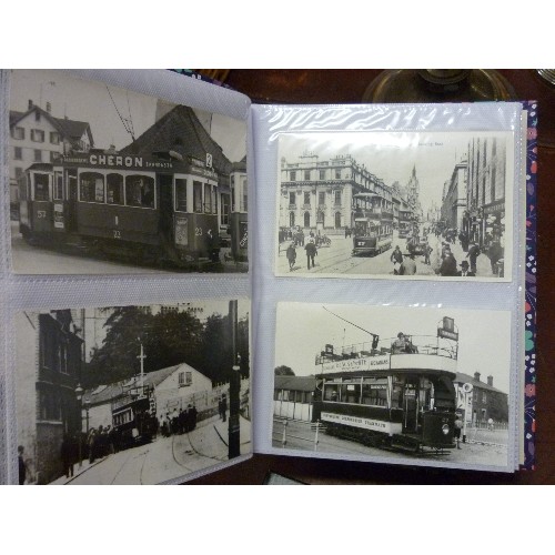 217 - TRAM INTEREST. 3 ALBUMS OF VINTAGE BLACK & WHITE 'TRAM-SPOTTER' PHOTOGRAPHS.