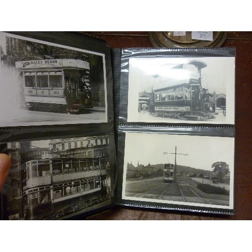 217 - TRAM INTEREST. 3 ALBUMS OF VINTAGE BLACK & WHITE 'TRAM-SPOTTER' PHOTOGRAPHS.