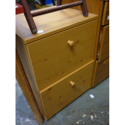 299 - 2 DRAWER PINE EFFECT CHEST WITH DEEP DRAWERS
