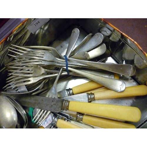 194 - VINTAGE CUTLERY. KNIVES FORKS AND SPOONS.