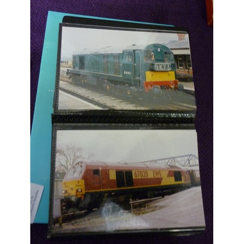 92 - QUANTITY OF TRAIN/ LOCOMOTIVE PHOTOGRAPHS. CONTAINED IN 4 PHOTO ALBUMS.