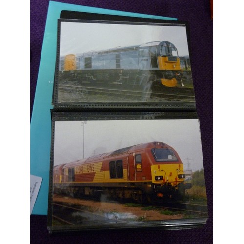 92 - QUANTITY OF TRAIN/ LOCOMOTIVE PHOTOGRAPHS. CONTAINED IN 4 PHOTO ALBUMS.