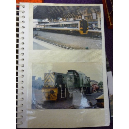 92 - QUANTITY OF TRAIN/ LOCOMOTIVE PHOTOGRAPHS. CONTAINED IN 4 PHOTO ALBUMS.