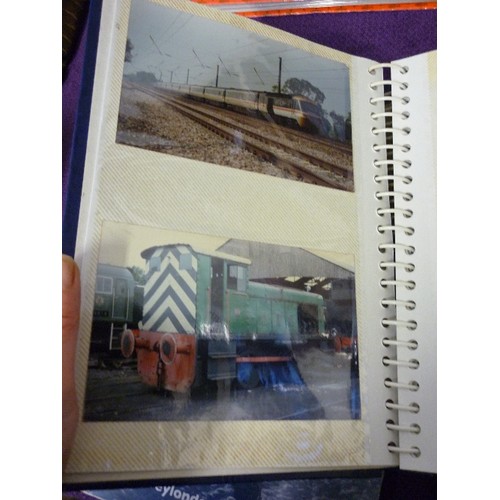 92 - QUANTITY OF TRAIN/ LOCOMOTIVE PHOTOGRAPHS. CONTAINED IN 4 PHOTO ALBUMS.