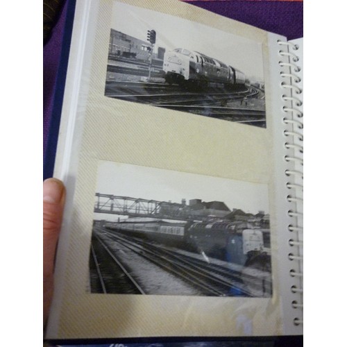 92 - QUANTITY OF TRAIN/ LOCOMOTIVE PHOTOGRAPHS. CONTAINED IN 4 PHOTO ALBUMS.