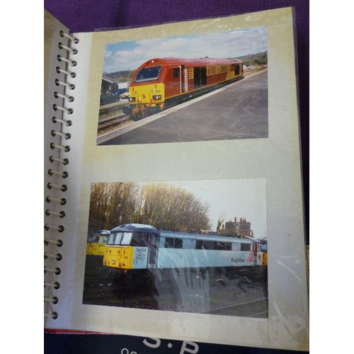 92 - QUANTITY OF TRAIN/ LOCOMOTIVE PHOTOGRAPHS. CONTAINED IN 4 PHOTO ALBUMS.