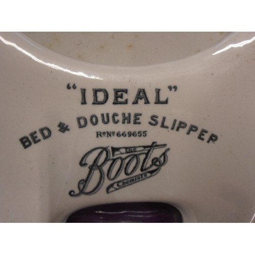 359 - VINTAGE SLIPPER BED PAN. 'BOOTS IDEAL BED & DOUCHE SLIPPER'