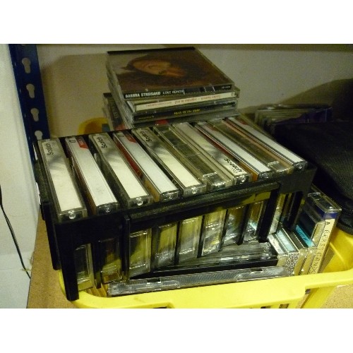 433 - LARGE SHELF OF CD'S AND CASSETTE TAPES - EASY LISTENING, POP, CLASSICAL - INC BEACH BOYS, MADONNA ET... 