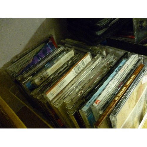 433 - LARGE SHELF OF CD'S AND CASSETTE TAPES - EASY LISTENING, POP, CLASSICAL - INC BEACH BOYS, MADONNA ET... 