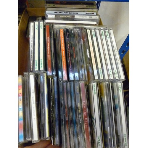 433 - LARGE SHELF OF CD'S AND CASSETTE TAPES - EASY LISTENING, POP, CLASSICAL - INC BEACH BOYS, MADONNA ET... 