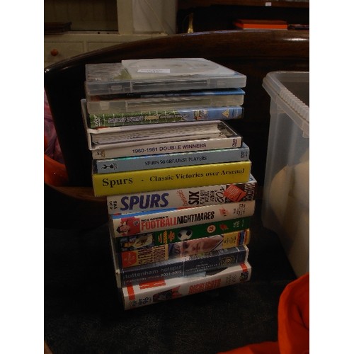 346 - FOOTBALL INTEREST. QUANTITY OF VIDEOS/DVD'S. MAINLY TOTTENHAM HOTSPUR, ALSO EURO 96 ETC.