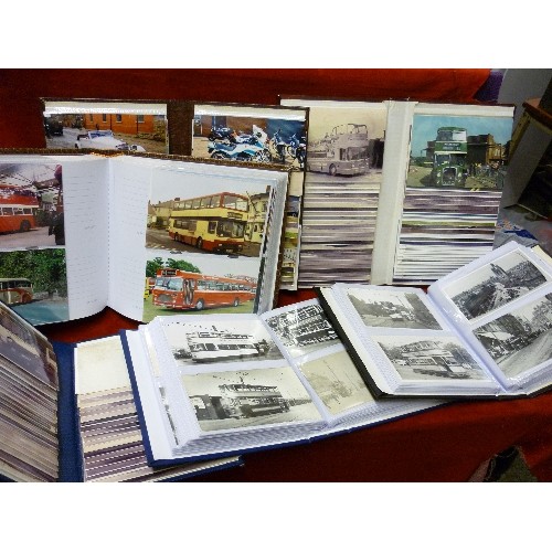 154 - QUANTITY OF BUS AND TRAM PHOTOGRAPHS. CONTAINED WITHIN 6 ALBUMS.