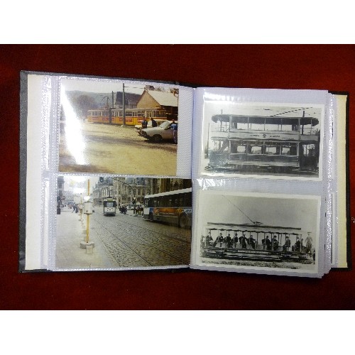 154 - QUANTITY OF BUS AND TRAM PHOTOGRAPHS. CONTAINED WITHIN 6 ALBUMS.