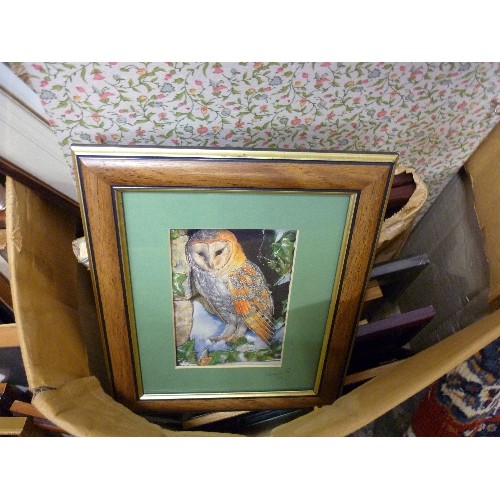 165 - LARGE QUANTITY OF PAINTINGS, PRINTS AND FRAMES, INC A LARGE FRAMED PRINT 