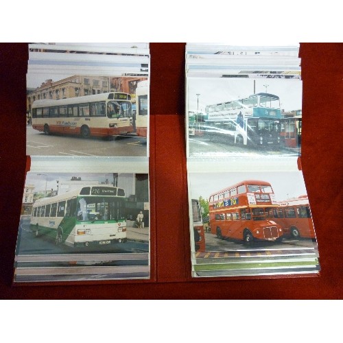 191 - BUS/COACH INTEREST. 2 BOXED SETS [3 ALBUMS IN EACH] OF BUS PHOTOGRAPHS.