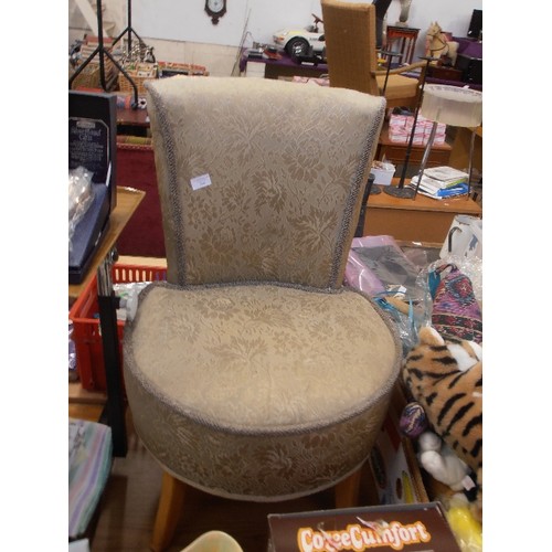 396 - VINTAGE UPHOLSTERED CHAIR/NURSING CHAIR.