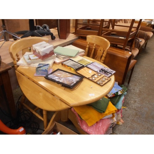 406 - RETRO DINING SET 'TURNIDGE OF LONDON LTD' PURCHASED FROM SHELTONS P'BORO. DROP-LEAF TABLE AND 4 CHAI... 