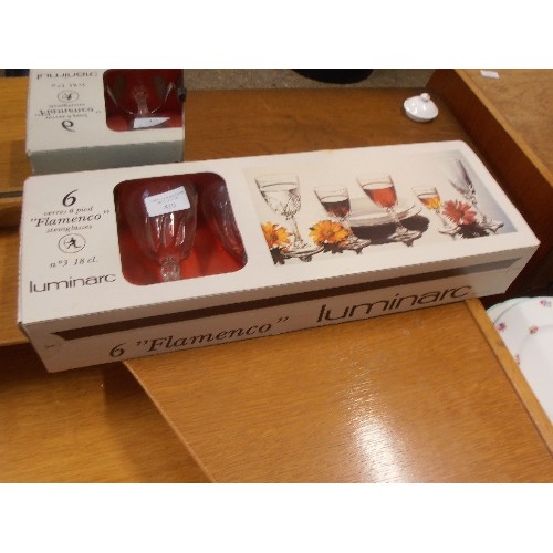 410 - BRAND-NEW/BOXED LUMINARC STEM WINE GLASSES.