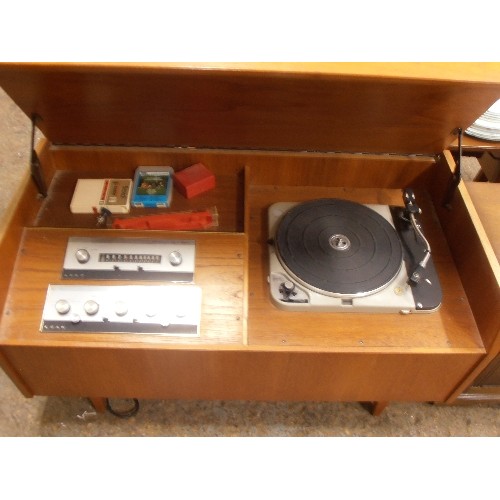 414 - FABULOUS RETRO RADIOGRAM WITH SWISS-MADE THORENS TURNTABLE. MODEL TD124/11. LEAK AMPLIFIER. STEREO 3... 