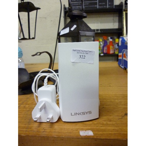 322 - LINKSYS WiFi ROUTER. MODEL WHWO1.