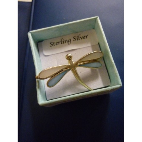 18 - STERLING SILVER DRAGONFLY BROOCH